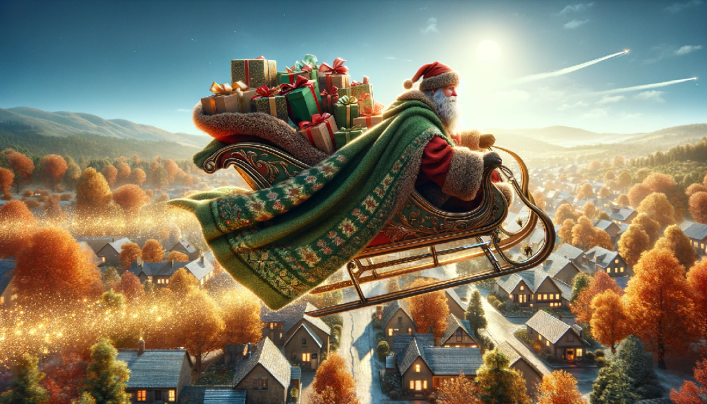 Christmas Spirit Santa Claus Flying High